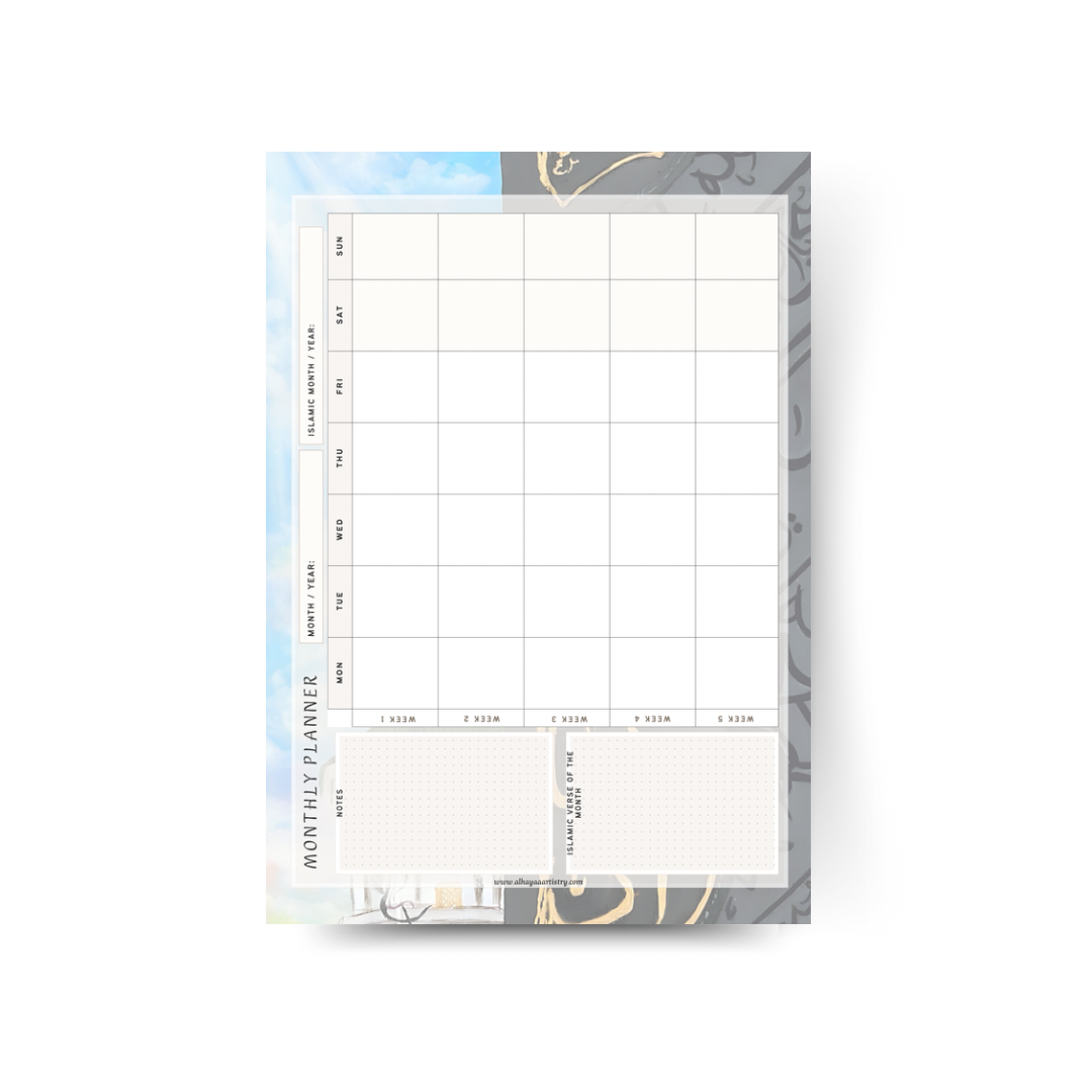 Monthly Islamic Notepad Planners