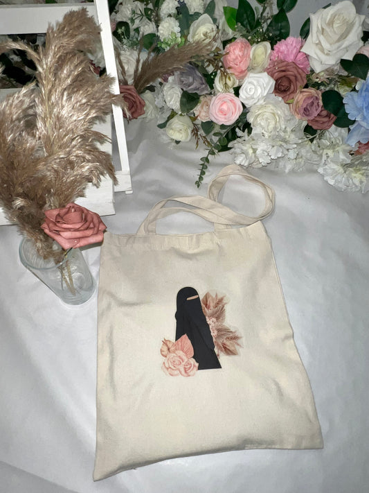 Floral Niqab Tote Bag