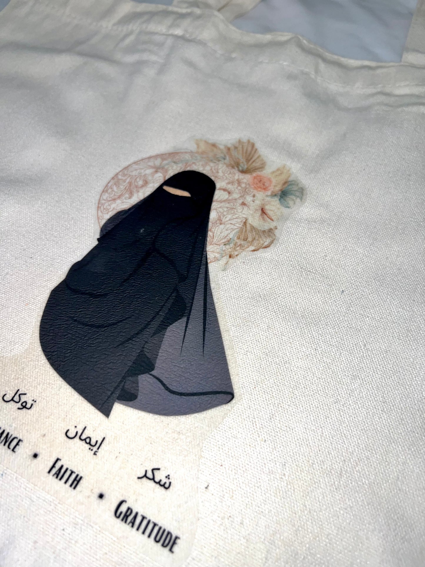 Sabr Niqab Boho Islamic Tote Bag