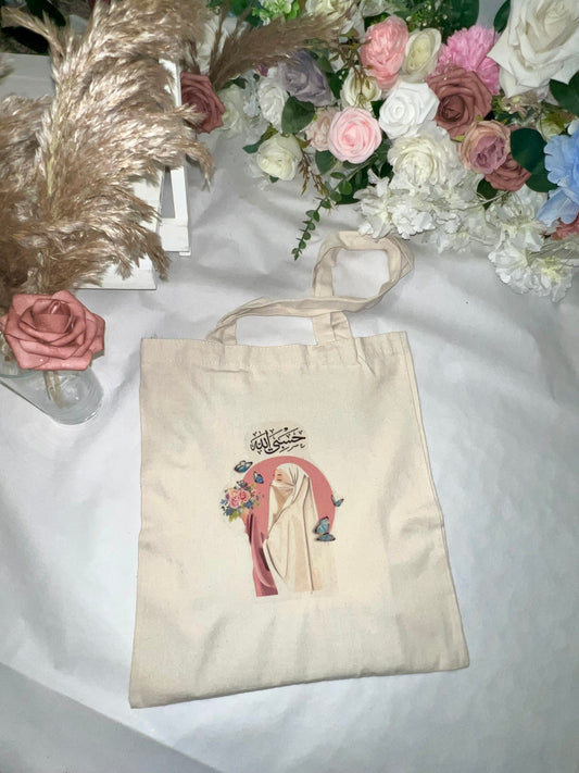 Niqab Floral HasbiAllah Tote Bag