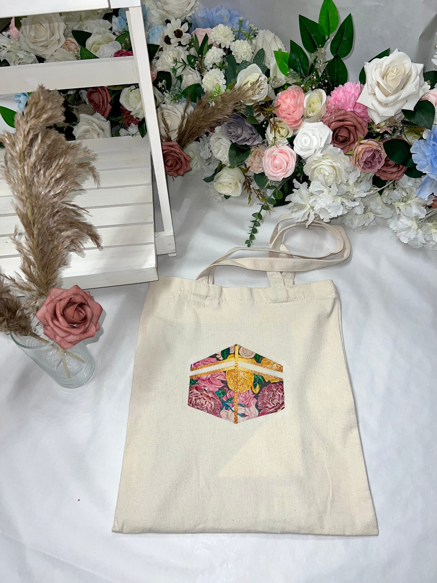 Kabaah Floral Islamic Tote Bag