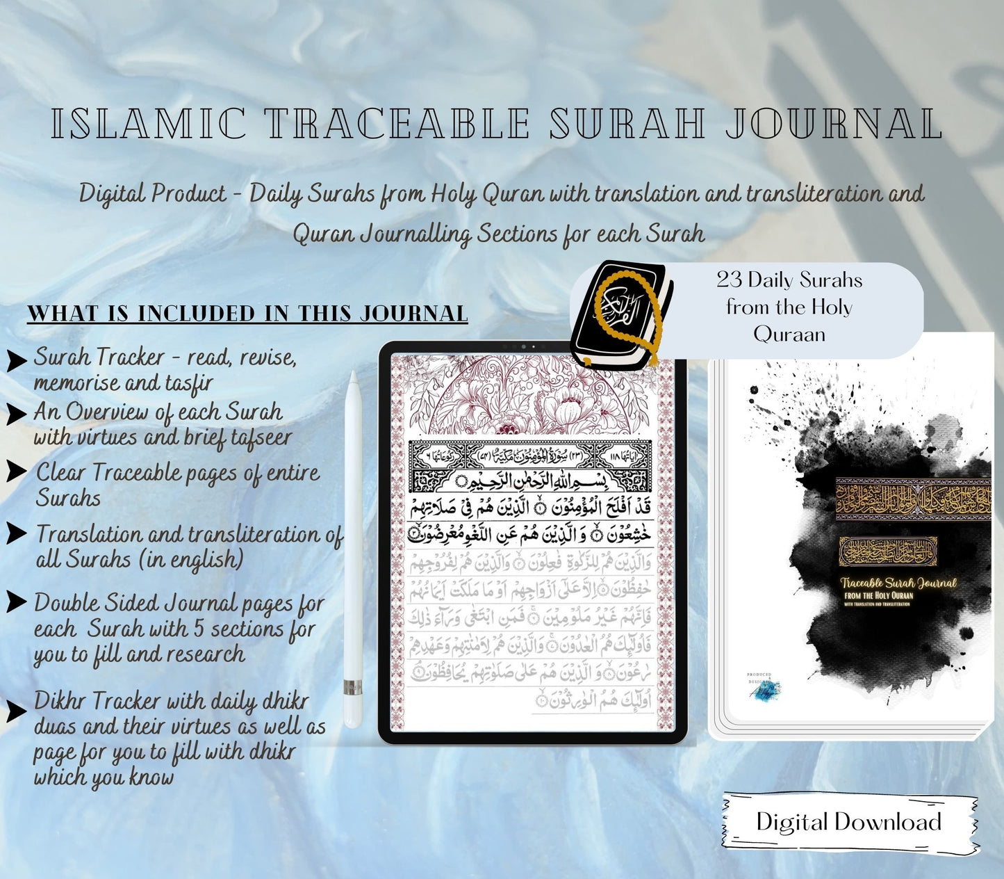 Digital PDF - Islamic Traceable Surah Journal - alhayaaartistry.com